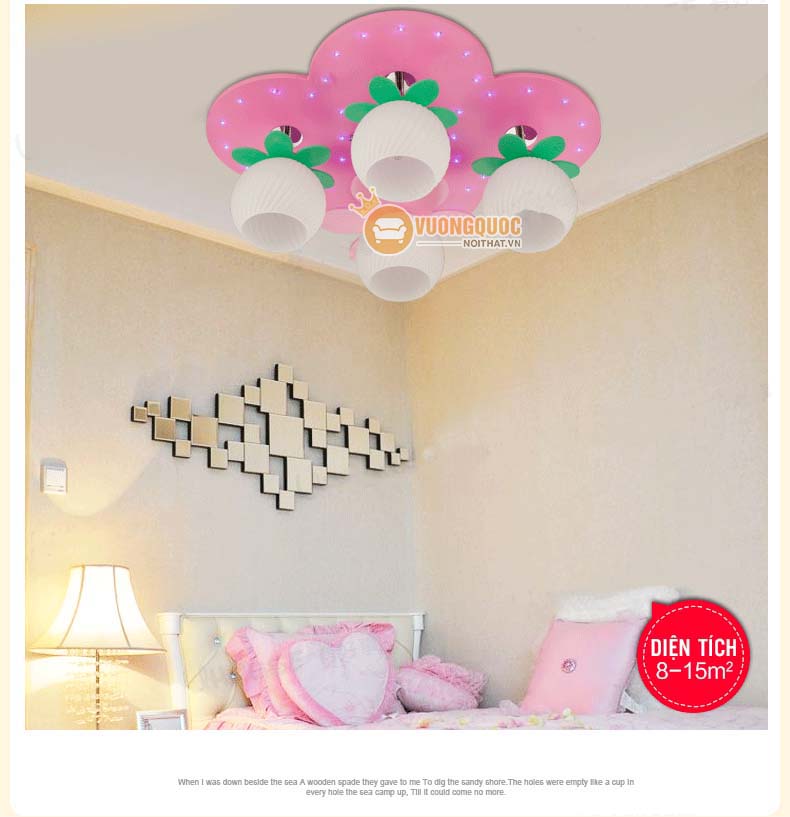 Đèn ốp trần cho bé màu hồng dễ thương uhs111-5